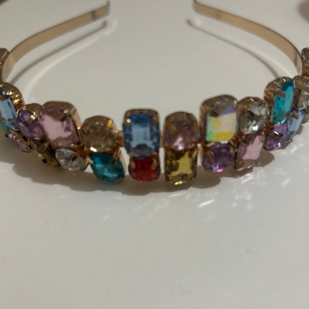 Multicolor Rhinestone Gold Headband